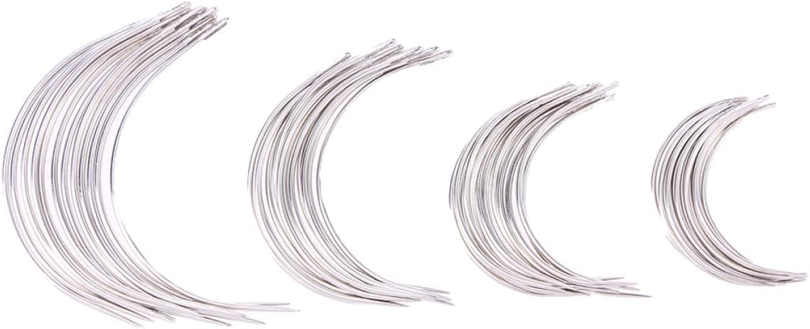 GLSTOY 96pcs C Type Curved Sewing Needles Set Large-Eye Blunt Needles for Hand Sewing Weaving and Crafting for Yarn Tapestry and Embroidery Projects
