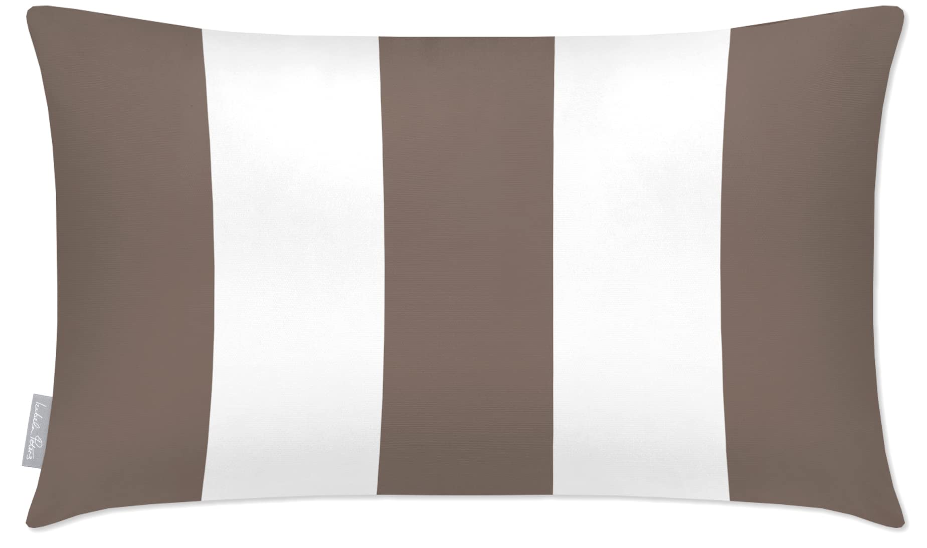 Izabela Peters Outdoor Cushions Waterproof, 60 x 40 cm, Filled Outdoor Cushion, 3 Stripes - Dovedale Stone, Garden Furniture Cushions, Outdoor Seat Cushions, Garden Chair Cushions — image 1
