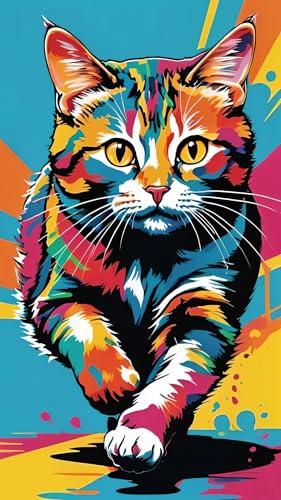 Peinture Diamant XXL Chat B pour Décoration Salon Relaxante Grande Taille