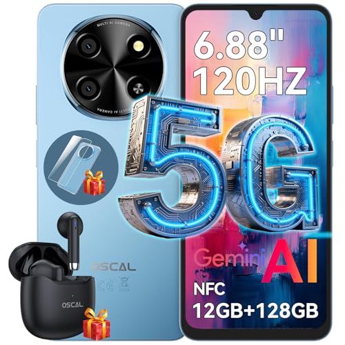 OSCAL Tiger 8 5G Mobile Phones, Newest DokeOS(Android 15 PRO