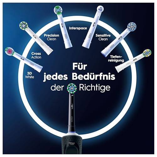 Oral-B Vitality Pro Elektrische Zahnbürste/Electric Toothbrush, Doppelpack mit 2 Aufsteckbürsten, 3 Putzmodi für Zahnpflege, Geschenk Mann/Frau, Designed by Braun, schwarz/lila – Bild 5