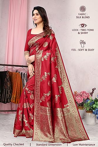 Image of MIRCHI FASHION Women Saree | Jacquard Banarasi Silk Woven Ethnic Motif Office Wear Sari