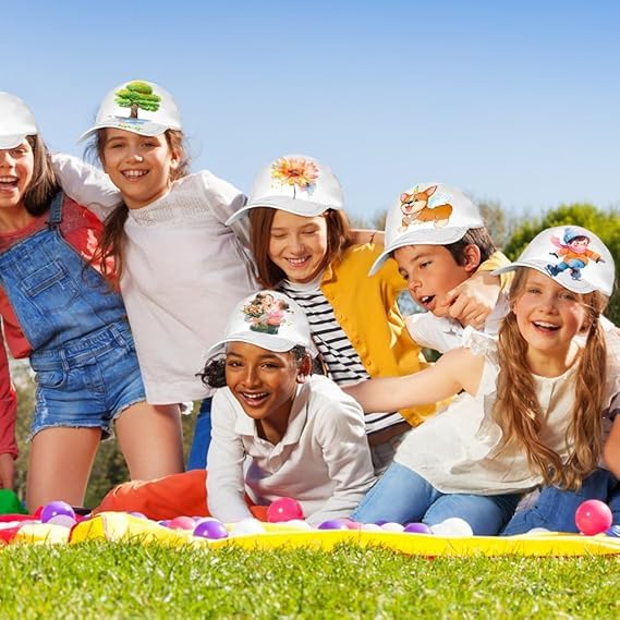 Gorras de Béisbol Blancas para Manualidades - Kit de 10 para Pintar y Graffiti