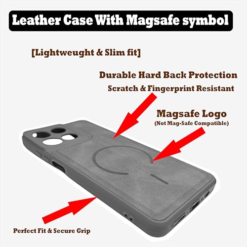 Image of SBMS Back Cover for Motorola G67 power /G57 Power | Ultra Slim Soft Rubberised Hard Case | Oil Feel Soft Leather Back | Mag-Safe Design (Mag-Safe Not Support) | Camera Protection Moto G67 Power (Grey)