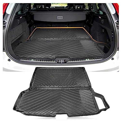 LFOTPP Rubber Boot Mat Compatible with Volvo XC90 SUV 2015-2022 2023, 3D TPE Boot Liner, Waterproof, Anti-Dust Rubber Protective Mat, Original Car Accessories