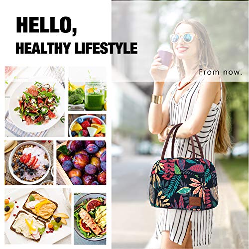 Moyad Insulated Lunch Bags For Women Adults Lunchbag Thermal Cooler Tote Bag Leaf Lunch Box Reusable Lunch Bag For Work Picnic Gifts For Her Boho Loncheras Para Mujer #TOP6