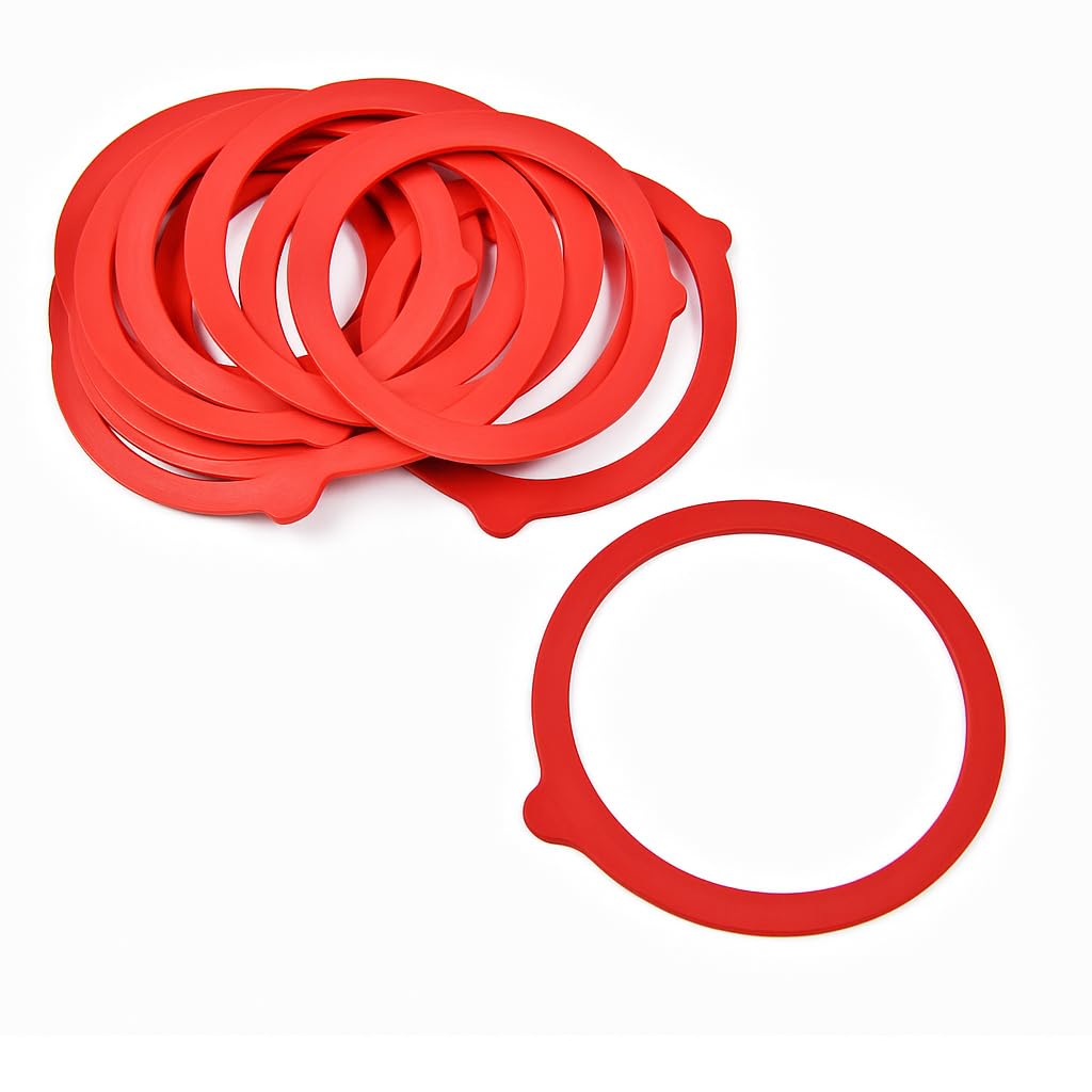 Alcofermbrew Red Jar Rubber Seal Rings 110/93Mm (20Pcs) – Fits Ikea, Kilner & Fido Jars – Gasket Rings For Airtight Preserving Pickling Canning Jar Closures