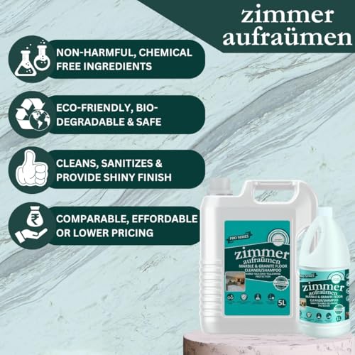 Image of Zimmer Marble & Granite Shampoo /Floor Cleaner-1Lit; PRO Series. 2XTHICK & CONCENTRATED ECONOMICAL.100% BIODEGRADABLE With French Fragrance.Eco-friendly. Kids & Pets Safe