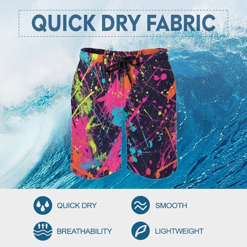 Colorful Tie Dye Men's Beach Shorts Quick Dry Swim Trunks with Pockets Summer Boardshorts for Men3
