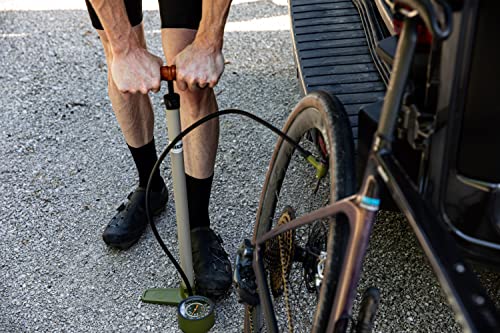 Silca Terra Bicycle Floor Pump | 2 Stage Low And High Pressure Gauge | Presta And Schrader Reversible Locking Chuck | Aluminum Barrel And Base | .5Psi Resolution Up To 30Psi And Max 120Psi #TOP4
