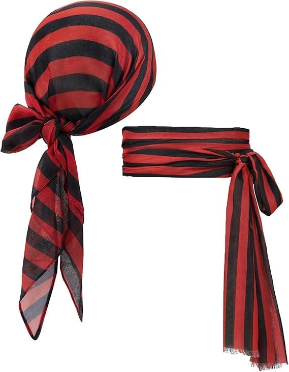 YAJIMAOY Roupas das bonecas elfas, acessórios para disfarce pirata, lenço pirata bandana pirata cinto de pirata diadema pirata acessórios disfarce pirata, 2 peças acessórios pirata