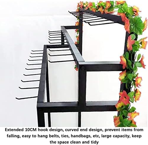 Multifunctional Men's Belt and Tie Display Rack with Hanging Hooks – Versatile Organizer for Clothing Stores, Boutiques, and Closets – Ideal for Handbags, Scarves, (Size:100 x 40 x 150 CM,Color:White)