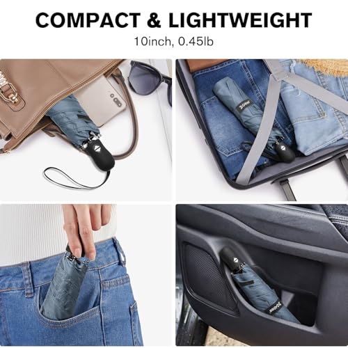 G4Free Mini Ultralight Umbrella UPF 50+ UV Protection Compact Lightweight Travel Umbrella Super Slim Small Portable Automatic Open and Close,40 Inch(Navy Blue) by G4Free - Image 6