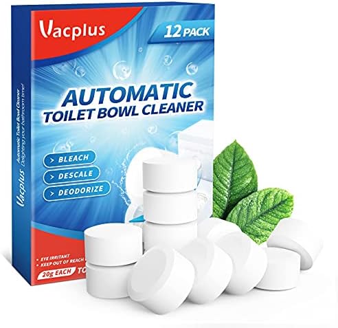 ✅ 𝗩𝗮𝗰𝗽𝗹𝘂𝘀 Toilet Bowl Cleaner Tablets 12 PACK, Automatic Toilet Bowl Cleaners with Bleach, Durable Toilet Tank Cleaners with Sustained-Release Technology, Household Toilet Cleaners with Easy Operation