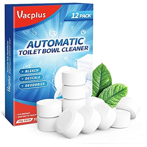 Vacplus Toilet Bowl Cleaner Tablets with Bleach Cover