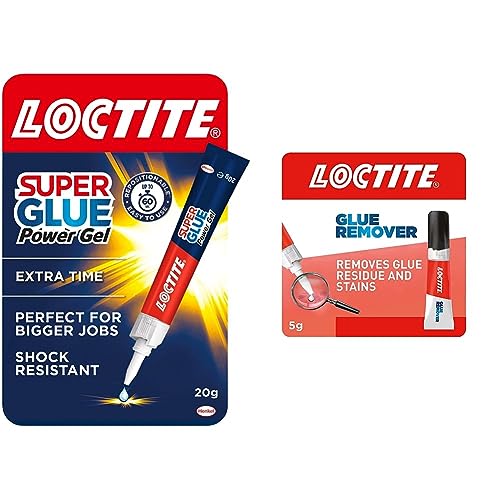 Loctite Super Glue Power Gel 20g, All Purpose Adhesive for Repairs, Super Strong Clear Glue for Various Materials, Superglue for Precise Repairs, 1 x 20g, Loctite Glue Remover
