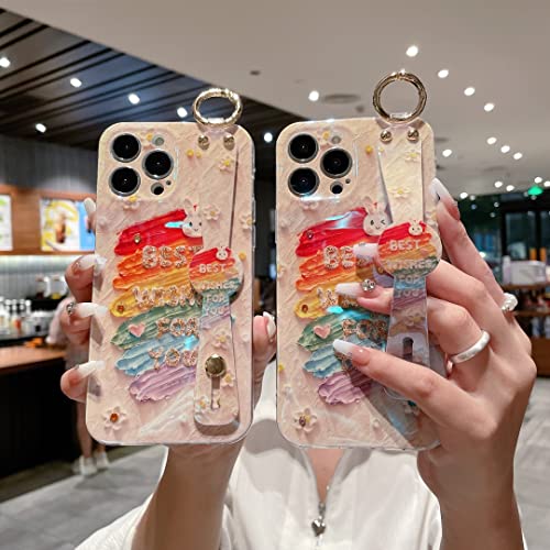 Coque iPhone 14 Pro Max antichoc dragonne support paillettes protection esthétique colorée