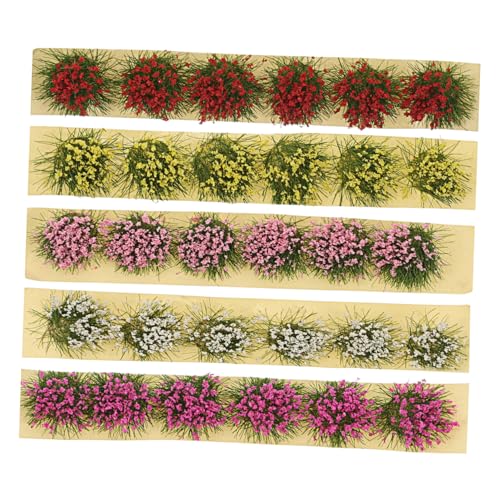 DECHOUS 5ensembles Jardin De Maison De Poupée avec Mini-grappes De Fleurs Décorations Végétales pour Micro-Paysage Ornements De Fleurs Miniatures Soi-même