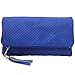 BMC Womens PU Leather Triple Compartment Zipper Tassel Fashion Clutch Handbag