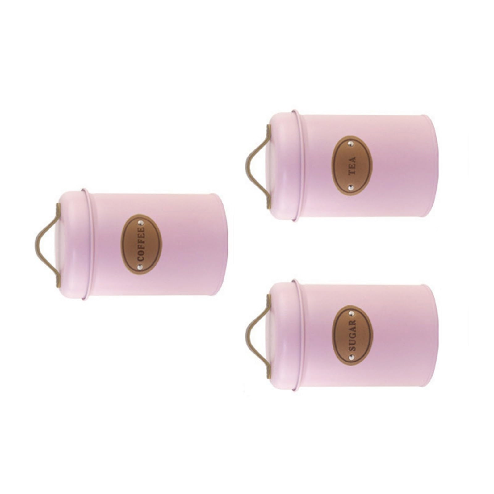 Hsioluted 3Pcs Vintage Metal Kitchen Storage Canisters Practical Coffee Teas Sugar Storage Jars Functioanl Metal Canisters Jars Vintage Kitchen Canister