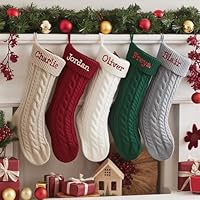 Paraeva Personalized Embroidered Christmas Stocking for Family, Custom Knitted Xmas Stocking with Name, Perfect Holiday Decoration & Unique for Everyone Style, Gifts for Christmas