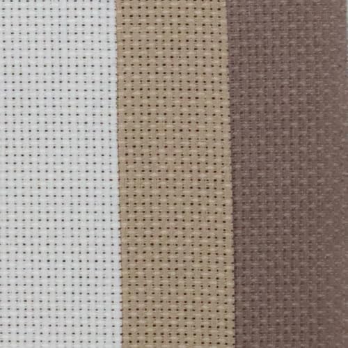 Image of KCS 3 pc of 15 inch x 18 inch(38cmx45cm) 16 Count Cross Stitch Cotton Aida Cloth Needlework Rolled Fabric Box,16CT,Antique White +Coffee+Khaki