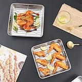 NEIQIUWING Molde de acero inoxidable para asar pavo con rejilla de refrigeración, ideal para cocina, barbacoa y pasteles