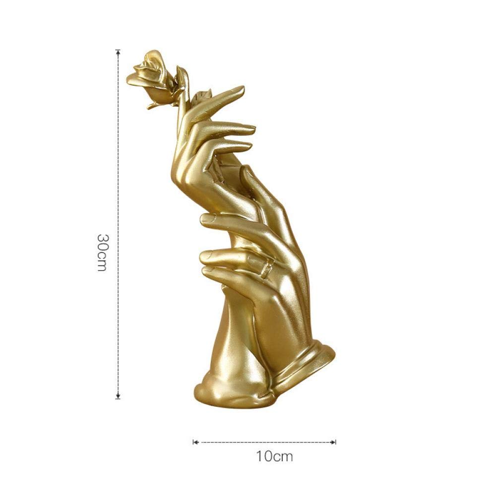 Regali creativi for la scrivania di casa e ufficio, statue e sculture Decorazioni for esterni for giardino, statue in resina dorata Scultura astratta Figurine moderne Love Rose Sandstone