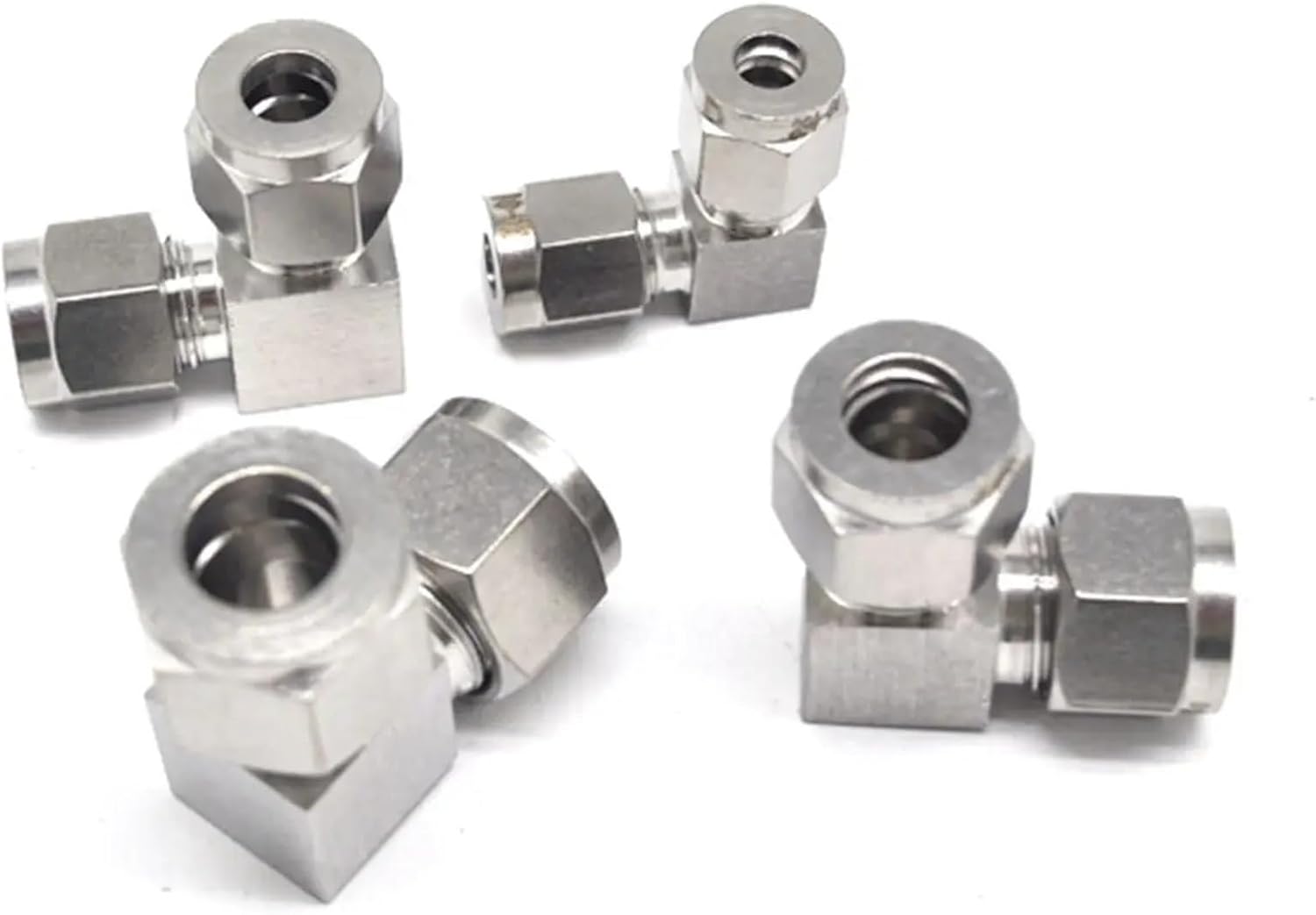 1pc Fit Tube O/D 3-25mm 1/8" 1/4" 3/8" 1/2" 3/4" 1" 304 Stainless Equal Elbow Ferrule Pneumatic Air Compression Fitting(4mm)