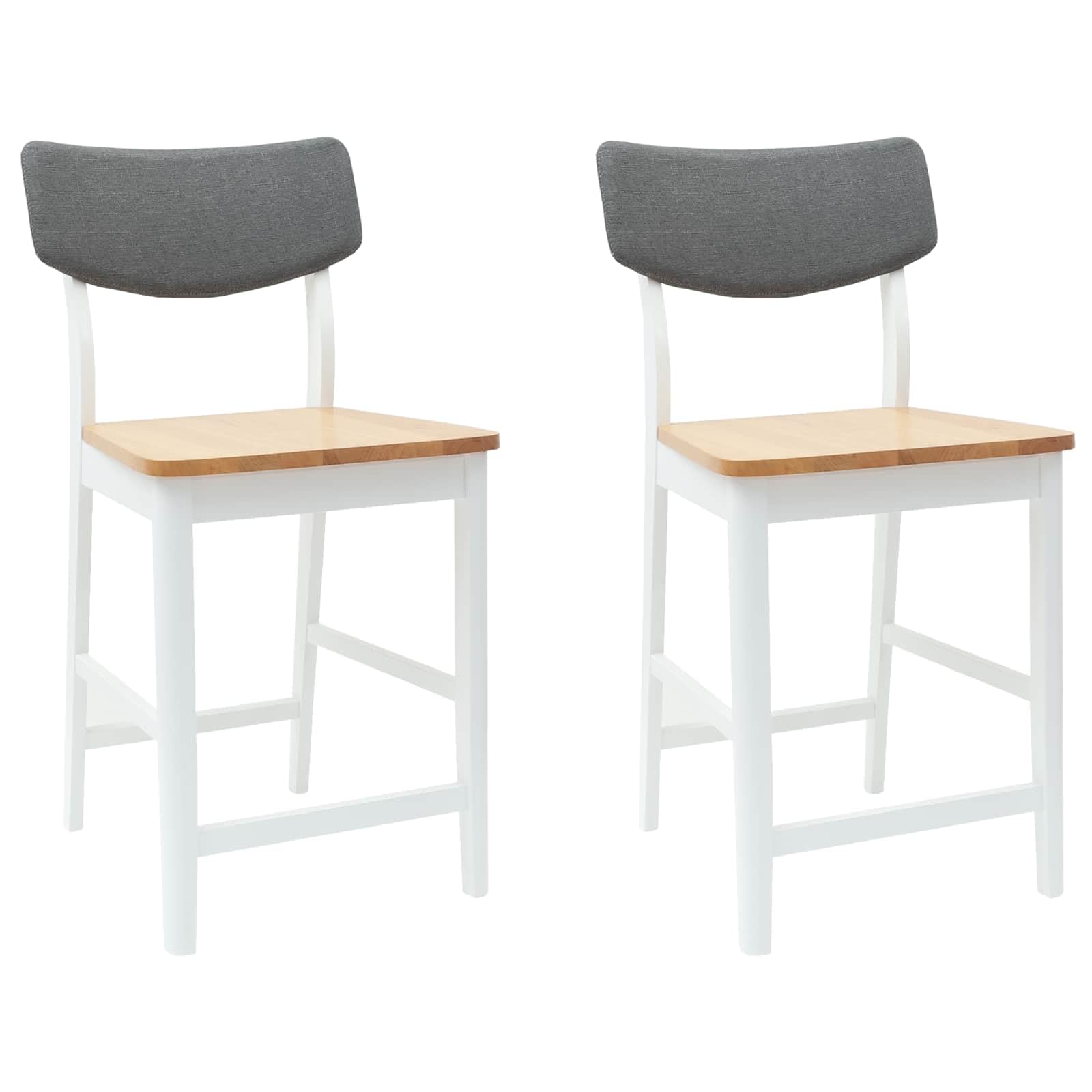 Esszimmerstühle 2er Set Weiß 48 x 49 x 95 cm Massives Gummiholz | Ergonomisch geformter Sitz, quadratische Beine, pflegeleicht mit feuchtem Tuch, nur für Innenräume