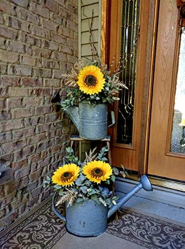 6pcs Artificial Sunflower Artificial Flowers 7" Large Silk Sunflowers Heads with 66cm Long Stem Single Fake Sunflower Yellow Flower for Home Office Wedding Decoration Flora Arrangement Bridal Bouquet