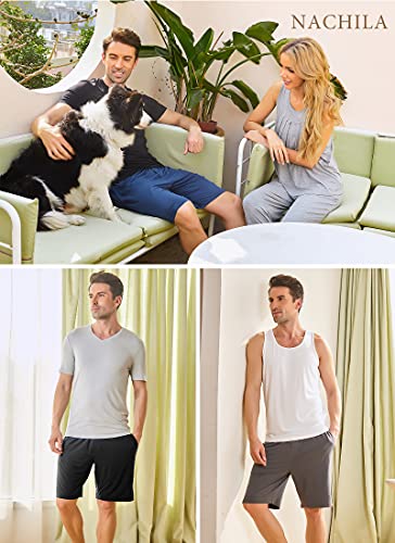 NACHILA Men's Pajama Shorts Sleep Shorts Breathable Pajama Bottoms Soft Lounge Short3