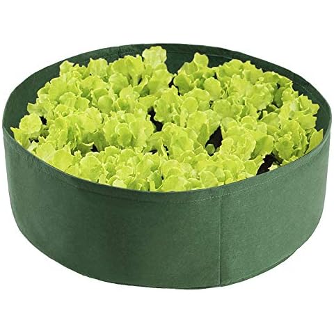 ADSRO Raised Garden Planter Fabric Bed, 1550100 Gallon Large Grow Bag Round Raised Planter Container Growing Cultivation Plant Bag, 92#190213LY03-1#60124, Green, 15Gallon Cover