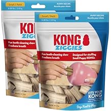KONG Puppy Ziggies Dog Treats 2 Pack Small, Original- Teeth Cleaning Dog Treats for Puppies, Long-Lasting Chews, Works Classic Rubber Toys