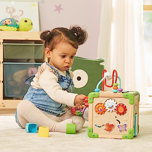 Motorikwürfel für Kinder ab 1 Jahr von VTech Interaktiver Holz-Spielwürfel