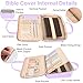 PUGPIU Bible Cover Case for Women, Large Quilted Bible Bag with Shoulder Strap and Handle, Bible Study Supplies Journaling Kit with Highlighters Pens No Bleed Tabs Notebook Cross Clips (Light Purple)