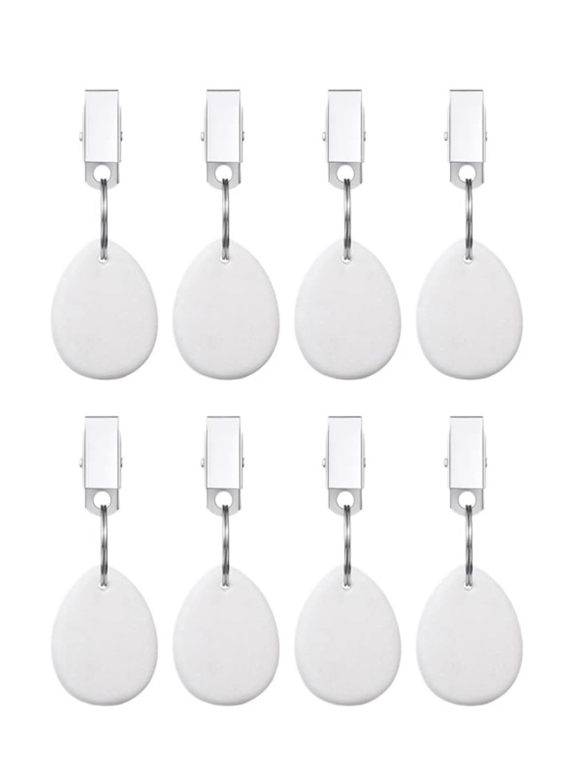 Maryear Tablecloth Weights 16PCS Drop Shape Marble Pendant Tablecloth Weights With Clips Camping Reusable Compact Delicate Outdoor Tablecloths(White)