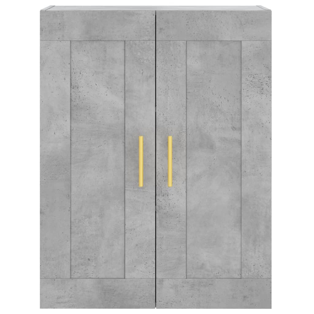 Wysoki kredens sklejka betonowa szara wysoka kredens z żelaznymi drzwiami i nogami, szafka do przechowywania w domu 69,5 x 34 x 180 cm