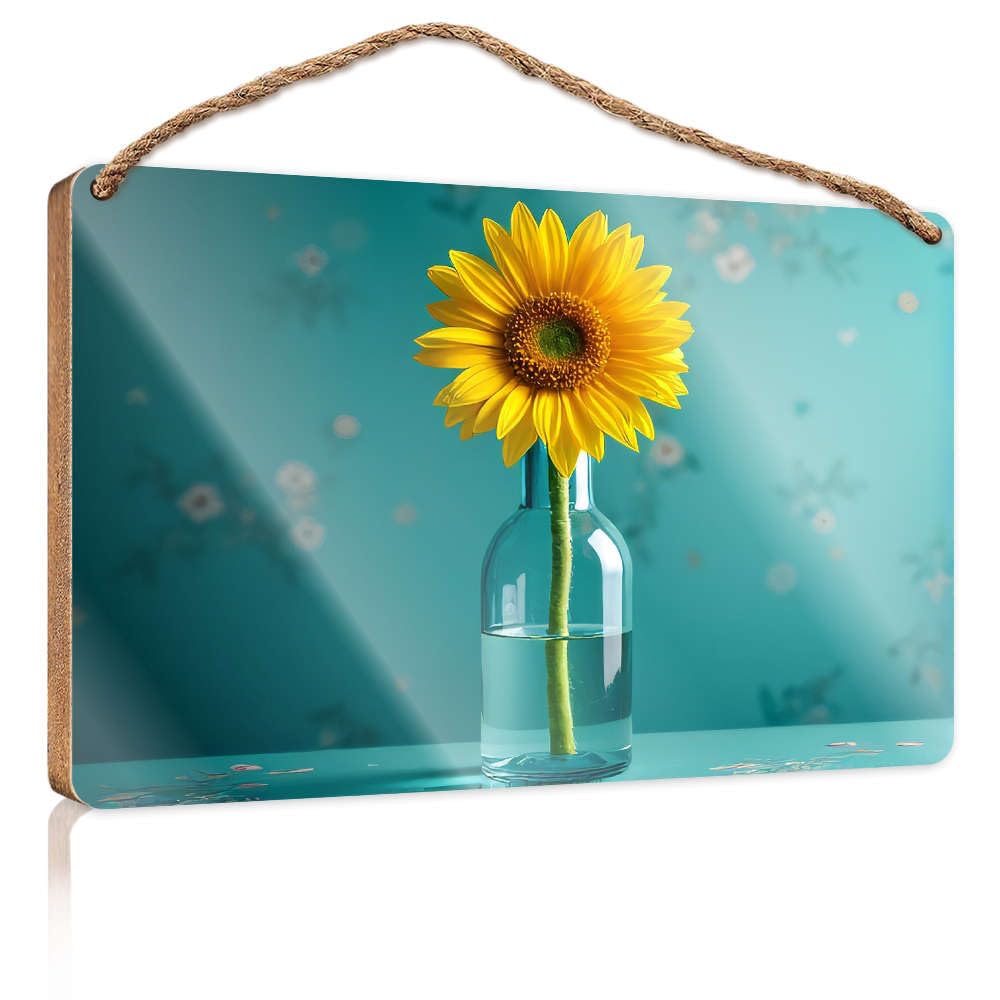 Bathroom Hanging Decor A Single Sunflower In A Glass Vase. Camper Decor Fall Porch Decor(23X35CM)