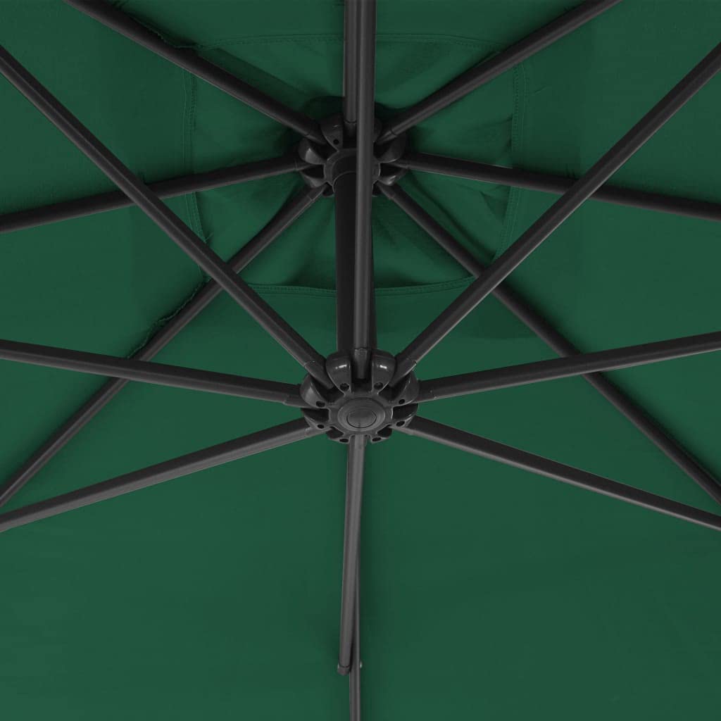 Parasol przeciwsłoneczny ze stalowym masztem, terakota, odporny na promieniowanie UV parasol przeciwsłoneczny z korbą, stalowe żebra, stabilny stojak, pochylony i odporny na wiatr, do ogrodu