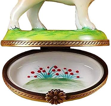 Standing Blond Labrador - Limoges Box Authentic Porcelain Figurine From France