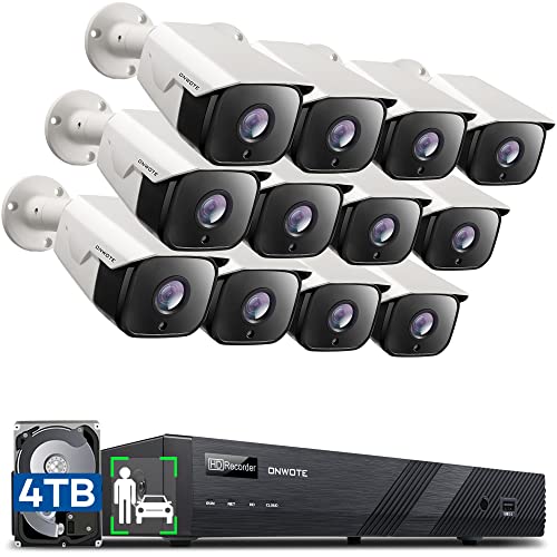 2023 Upgraded ONWOTE 16 Channel 4K NVR PoE Security Camera System, AI Human Vehicle Detection, 12Pcs 6MP Outdoor 113° FoV PoE IP Cameras, 16CH 8MP NVR 4TB HDD, 16CH Synchro Playback, Commercial Grade 2023 Upgraded ONWOTE 16 Channel 4K NVR PoE Security Camera System, AI Human Vehicle Detection, 12Pcs 6MP Outdoor 113° FoV PoE IP Cameras, 16CH 8MP NVR 4TB HDD, 16CH Synchro Playback, Commercial Grade