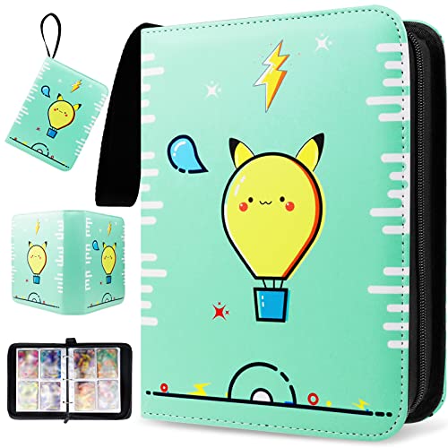 Lunriwis Card Scrapbook for Pokemon Scrapbook, Capacity with 4 Pockets, 50 Pages Sleeves, Trading Cards Album, Large 400 Cards, Scrapbook for Pokemon Cards