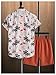 COZYEASE Men's 2 Piece Hawaiian Summer Outfits Short Sleeve Button Down Shirt and Shorts Set Beach Tracksuits Orange and White X-Large