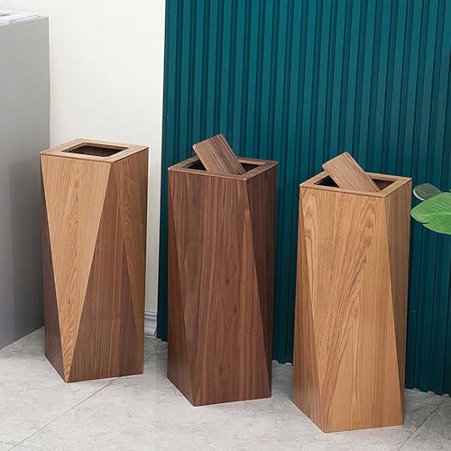 Caneca de basura de madera 22L con tapa y balde interior miniatura 7