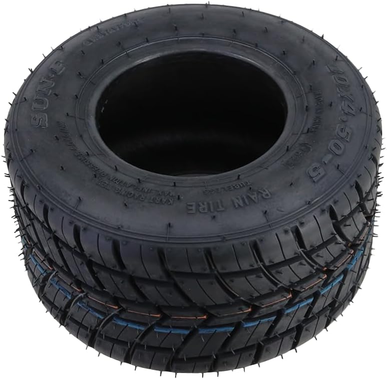 SUN-F 10x4.50-5 Tubeless Go Kart Tire, Non Slip Rain Proof Front Wheel for ATV UTV Quad Bike