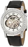 Akribos XXIV Women's AKR475BK Open Heart Skeleton Automatic Dress Watch