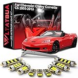 WLTATBUA LED Interior Light Kit Package Replacement for Chevrolet Chevy Corvette C6 2005 2006 2007 2008 2009 2010 2011 2012 2013, Super Bright 6000K White License Plate Bulbs + Install Tool