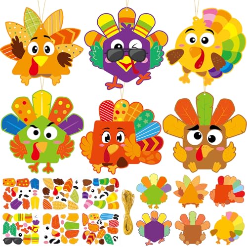 Fancy Land Turkey Crafts Thanksgiving Craft Kits for Kids Thanksgiving