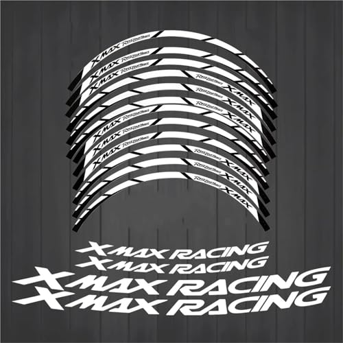 Sticker Set Motorrad-Felgenaufkleber Für Yamaha XMAX125 XMAX250 XMAX300 Xmax 125 250 300 Felgen-Reflexionsaufkleber Nabenaufkleber Motorrad Felgenaufkleber Komplett(Farbe 5)